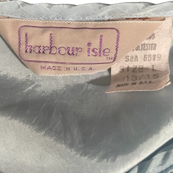 Vintage Light Blue Blouse L Lace Peter Pan Collar Cottagecore Romantic Coquette - Picture 2 of 8